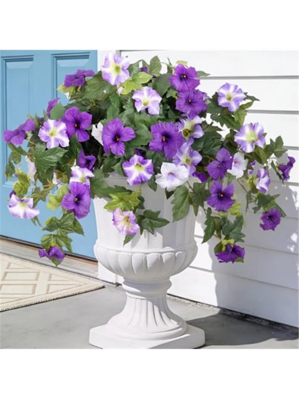 Artificial Morning Glory Flowers UV Resistant Outdoor Hanging Faux Petunia